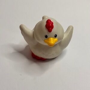 Fisher-Price Little People White Chicken Hen Farm Animal Figure 2002 Mattel